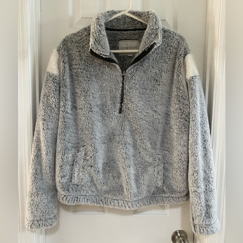 Two size Large fluffy quarter zips